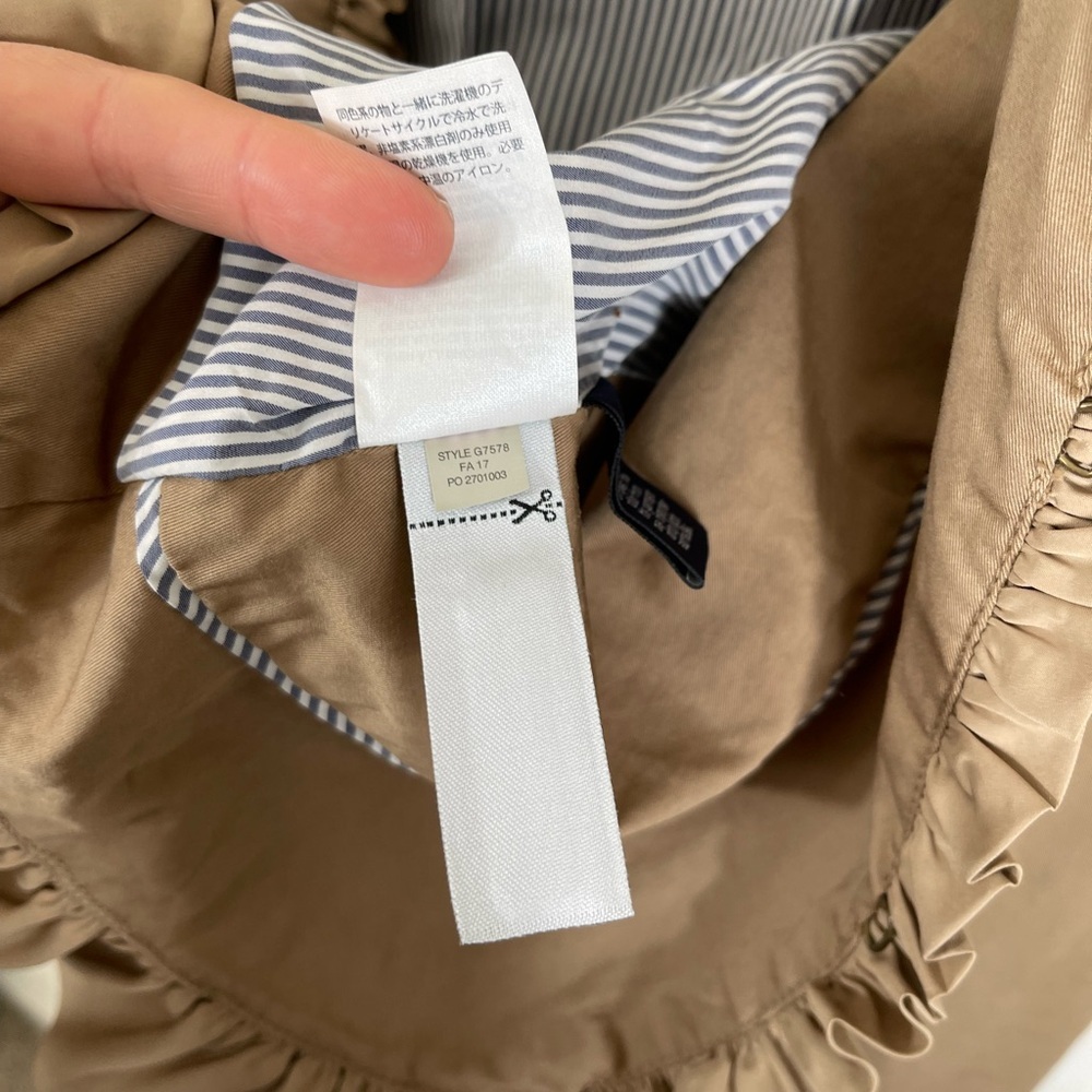 J.Crew Khaki Tan Ruffle Chino Jacket Cotton Casual Size 2 - Picture 14 of 14